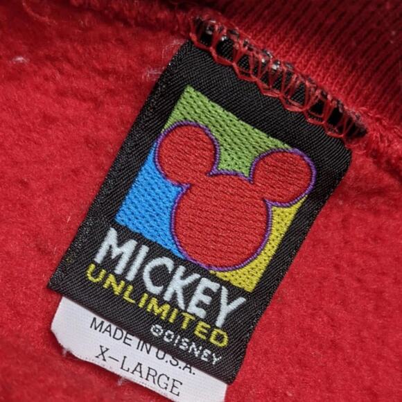 Vintage 90s Mickey Mouse Disney Graphic Sweatshirt Crewneck - Size XL - Picture 3 of 4